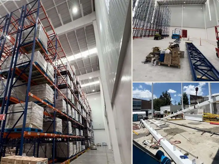 Almacén de materia prima, llave en mano, Toluca, Estado de México: vista de conjunto de sus 3 imágenes
