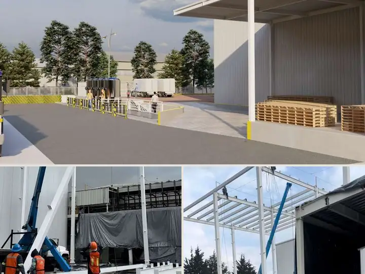 Proyecto integral de CEDIS refrigerados, Toluca, Estado de México: vista de conjunto de sus 3 imágenes