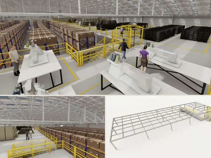 Mezzanine en el área de producción, Toluca, Estado de México: vista de conjunto de sus 3 imágenes
