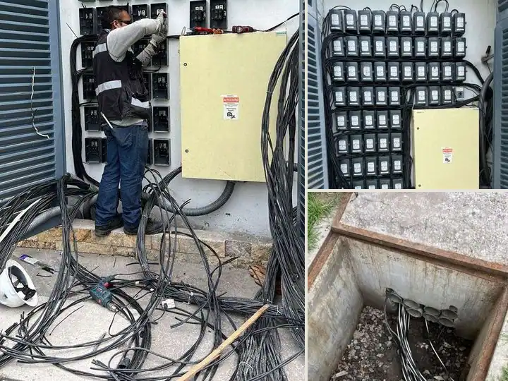 Gabinete con medidores de tecnología AMI, San Mateo Atenco, Estado de México: vista de conjunto de sus 3 imágenes
