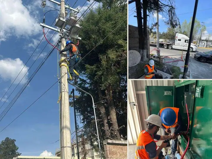 Obra subterránea en media tensión, Toluca, Estado de México: vista de conjunto de sus 3 imágenes