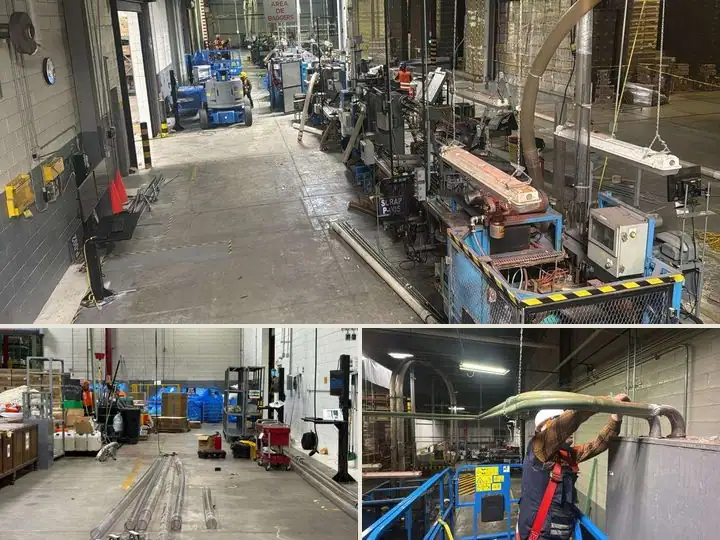 Reubicación de líneas de producción: vista de conjunto de sus 3 imágenes