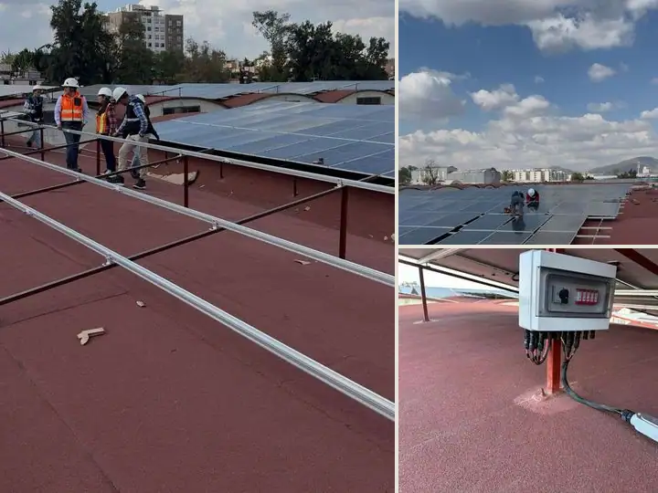 Paneles solares en azotea, Pantaco, Ciudad de México: vista de conjunto de sus 3 imágenes